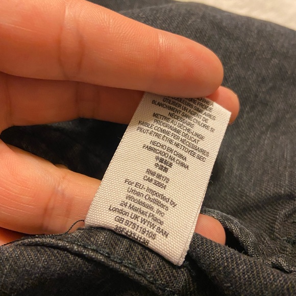 Free People distressed denim jean jacket with knit sleeves XS - Picture 10 of 10